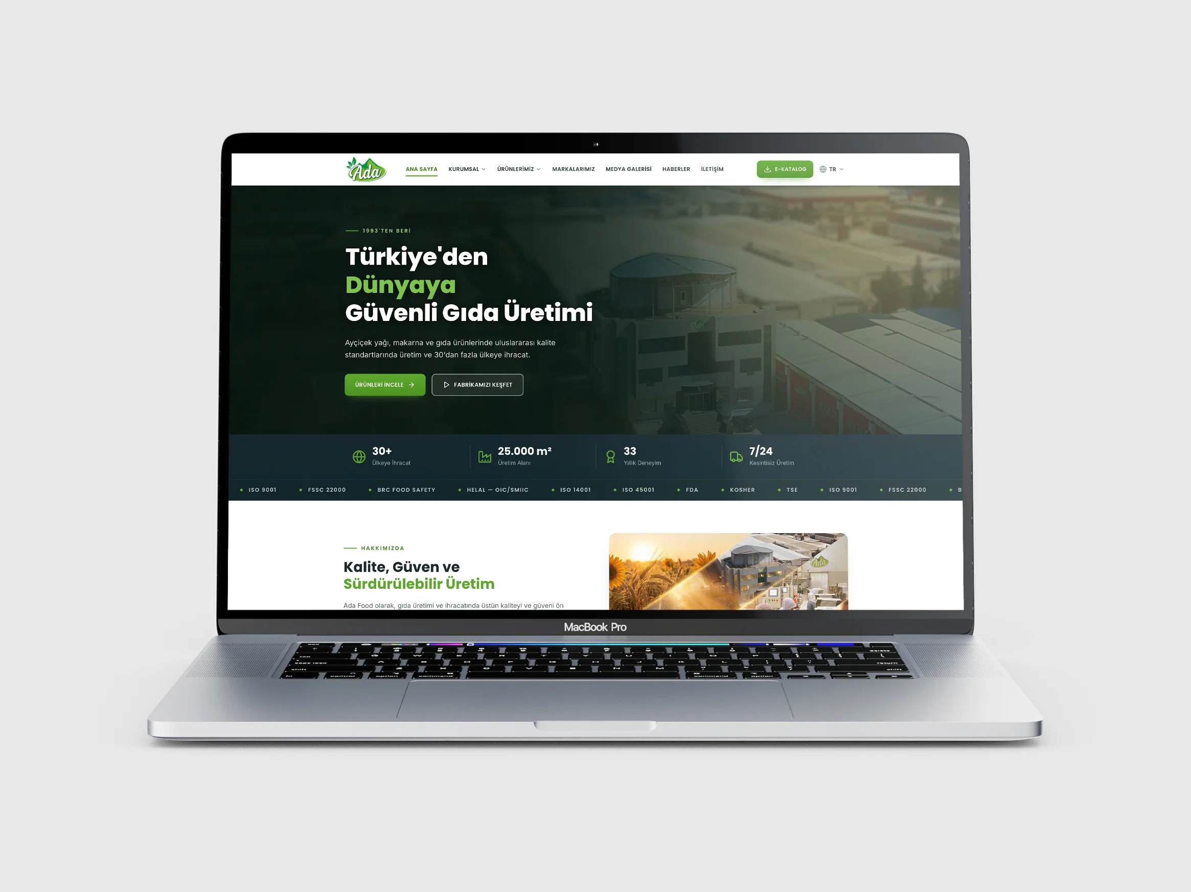 Adafood Web Tasarımı projesi